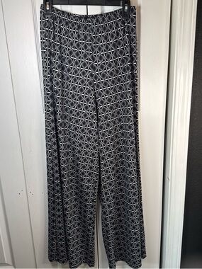 Zac & Rachel Black and White Patterned Wide Leg Pants